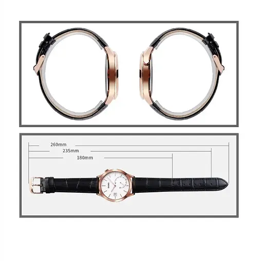 Чоловічий кварцовий годинник Skmei 1581 Prestige чорні з рожевим - фото 5