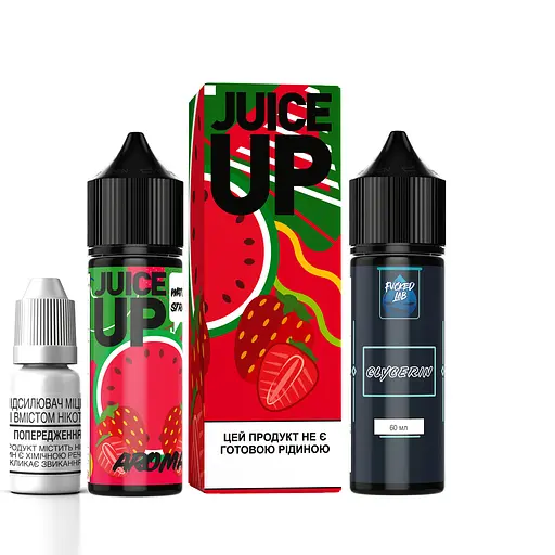 Набор компонентов для самозамеса органической заправки Fucked Juice Up 60 мл, 0-3 мг Watermelon Strawberry Арбуз Клубника (15548)