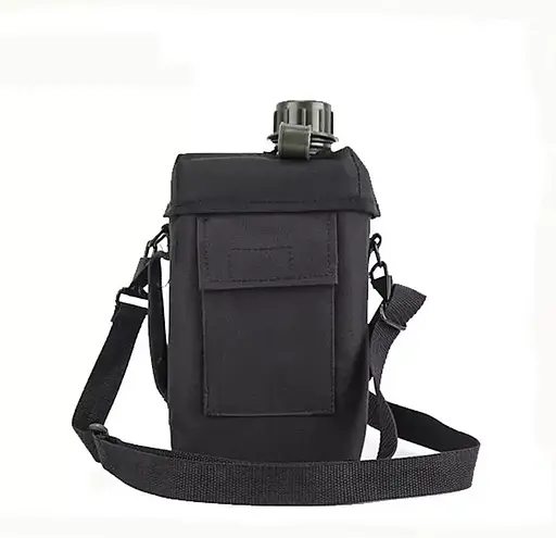 Тактическая фляга для воды 2 л с чехлом Черная - фото 2