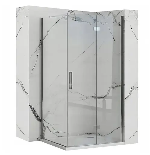 Душова кабіна Rea Molier 90x90 chrome REA-K8535 + REA-K8539, Універсальна, прозорий, хром - фото 1