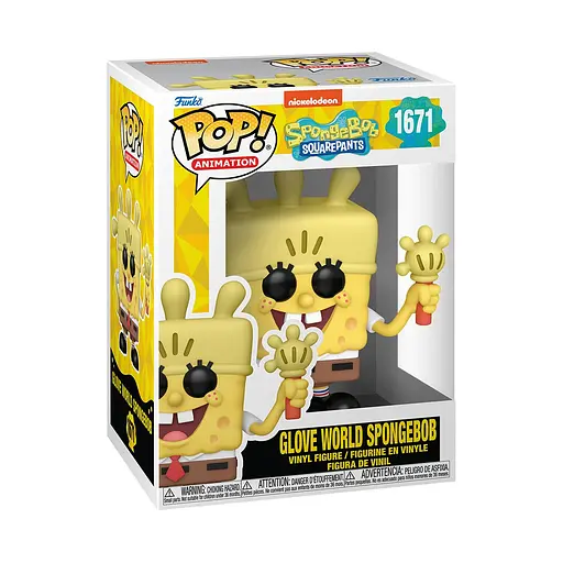 Коллекционная фигурка Funko Pop Губка Боб Перчатка SpongeBob Glove Light  10 см FP SB 1671 - фото 3