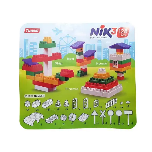 Детский конструктор с большими деталями NIK-3 Юніка 71887 128 деталей - фото 3