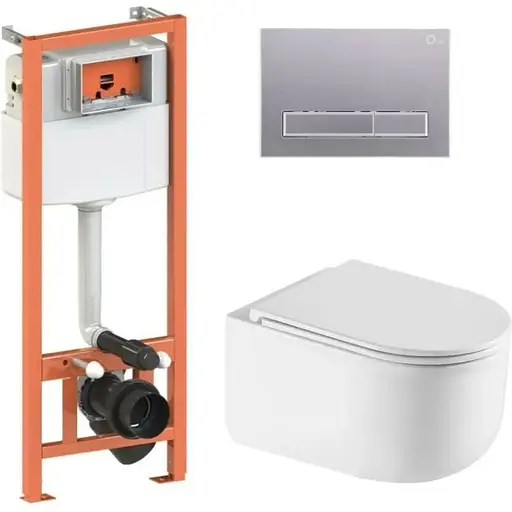 Набір Q-tap Nest 4 в 1 підвісний унітаз Taurus Ultra Quiet 490x360x380 + комплект інсталяції QT2433084EUQW46147 - фото 1