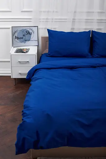 Комплект постільної білизни Moon&Star King Size 220x240 наволочки 2х70х70 Blue Бязь Gold Люкс - фото 4