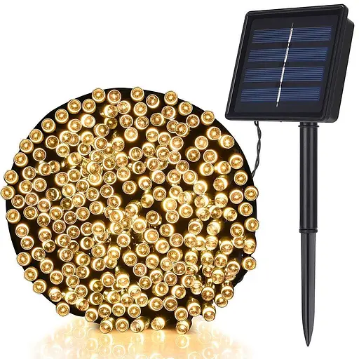 Уличная светодиодная гирлянда Canopus Solar LED String Light 200 светодиодов 22 метра – многоцветная. - фото 6