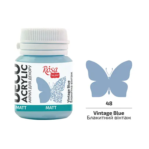 Акрил для декора Голубой винтаж (48) матовый 20 мл Rosa Talent - фото 1