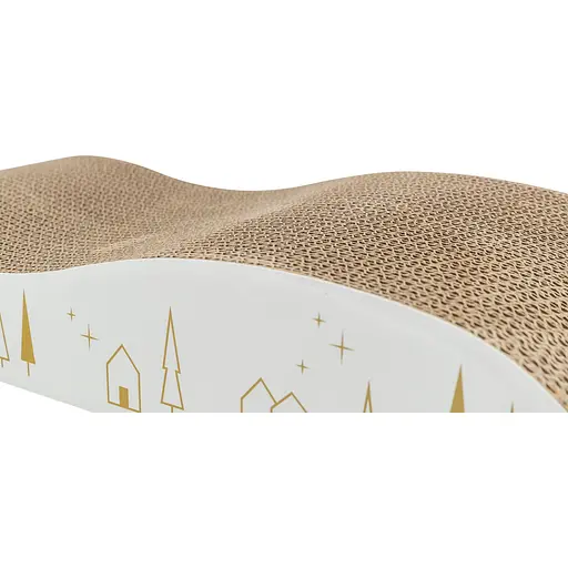 Царапка Trixie для кошек волна Рождественская картонная бело-золотая 43.5×8×20 см - фото 6