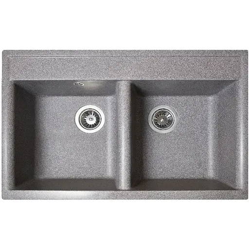 Гранітна кухонна мийка Romzha Valuri 78-2D Maro (801) з двома чашами - фото 1