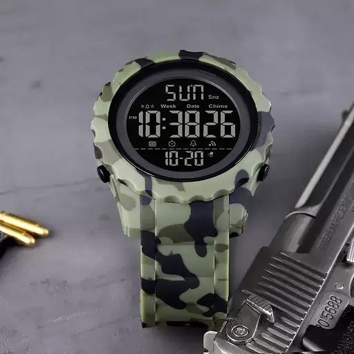 Спортивний наручний годинник Skmei 1624 Зелений камуфляж - фото 5