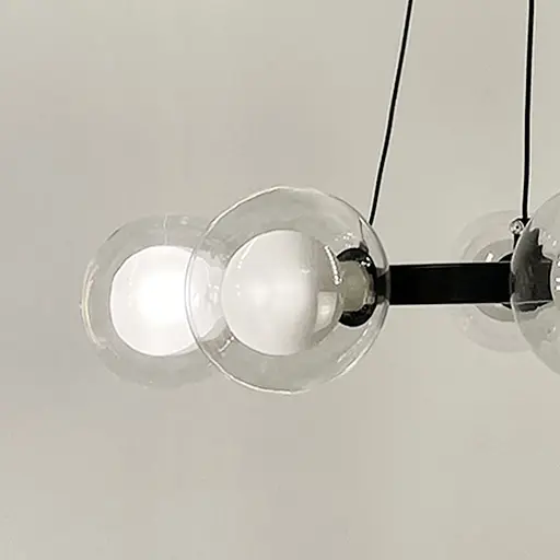 Кольцевая черная люстра с 8 двойными плафонами Ø 50 см Ст. MJ 207/8 BK Line F - фото 4