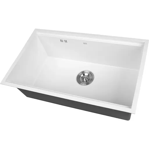 Біла мийка на кухню Nett NW-7042 під стільницю 1.5 мм з нержавіючої сталі