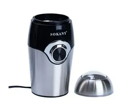 Электрическая ножевая кофемолка измельчитель Sokany SK-3024 ножи из нержавеющей стали 50 г для кофе и специй 150 Вт Серебристый - фото 1