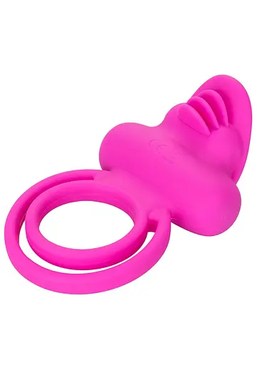 Виброкольцо CalExotics Dual Clit Flicker Enhancer 6х3.7 см розовый - фото 5