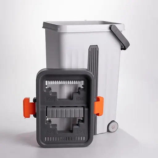 Швабра с ведром 14 л для мытья полов с отжимом плоская насадка из микрофибры набор для уборки дома ZhiyuCleanHP-35015-59 - фото 7