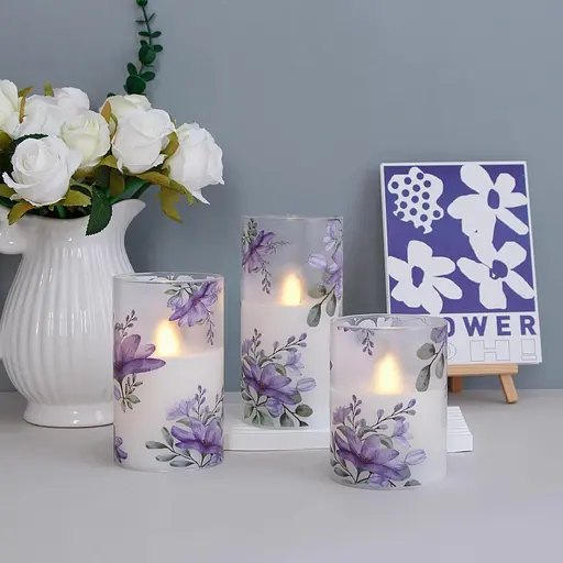 Беспламенные мерцающие стеклянные свечи с дистанционным управлением и таймером - фото 3