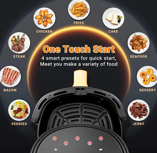 Многофункциональная аэро-фритюрница Silver Crest JD689B 8 л 2400W цифровая фри без масла - фото 3