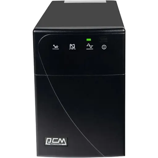 Джерело безперебійного живлення PowerCom BNT-1500AP Black, 1500 ВА, 900 Вт, лінійно-інтерактивний, AVR, 5 розеток (IEC), батарея 12В/7Ач x 2 шт, захист RJ45