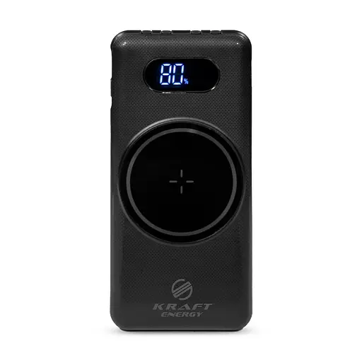 Повербанк 10000mAh Power Bank Kraft KPB-1110W Black бездротова зарядка (43-00099)