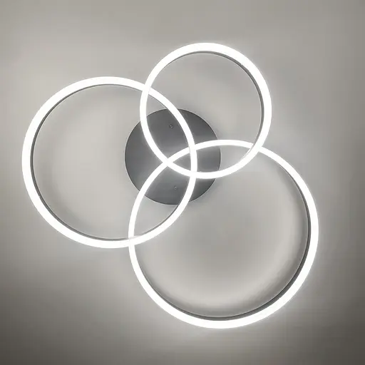 LED люстра в чорному кольорі на 3 кільця | Line F | Арт. A8008/3 BK - фото 3