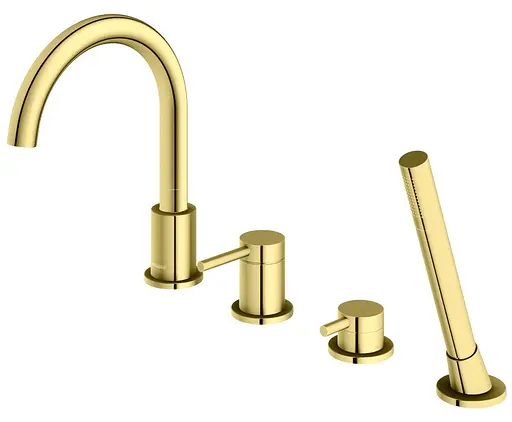 Смеситель на борт ванны Kohlman Axel gold QB244AGD Золотой - фото 1