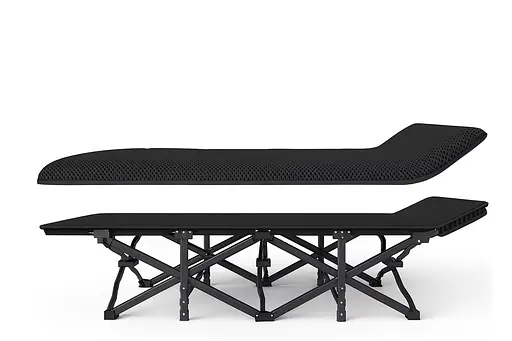 Туристична похідна розкладачка Leobro з Mesh-матрацом Black (LB-CC-L1-BLK) - фото 2