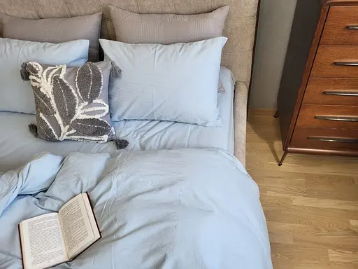 Комплект постельного белья из вареного хлопка светло-голубой Sky Blue, Washed Cotton - фото 5