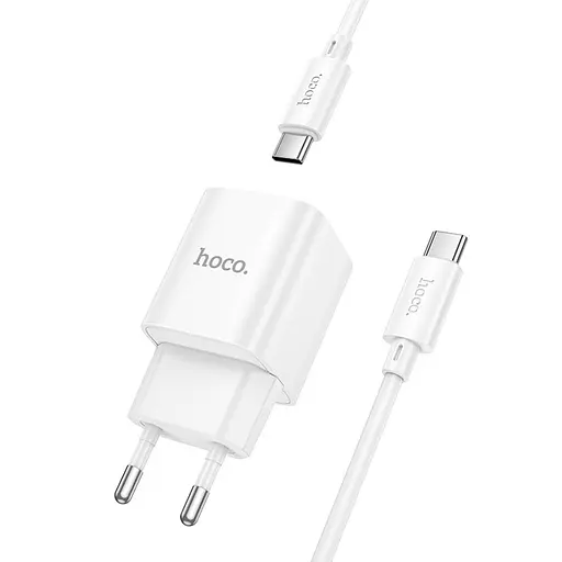 МЗП Hoco C146A Charm PD20W (1USB-C) + кабель Type-C to Type-C White - фото 4