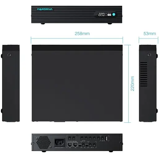 ДБЖ Marsriva DC UPS KP9 240VAC 11xDC+PoE24V1A+USB,2x48V2.A,1x912V3A,7x12V5A,1x5V2A 100W 24000mAh - фото 3