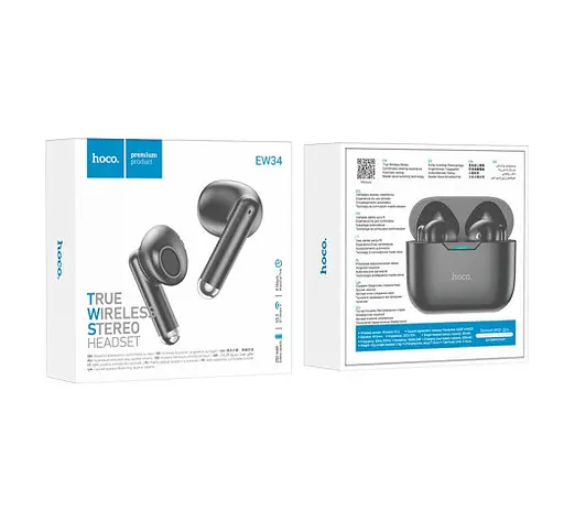 Навушники бездротові Hoco EW34 Full True wireless BT headset Black (2023707607) - фото 3