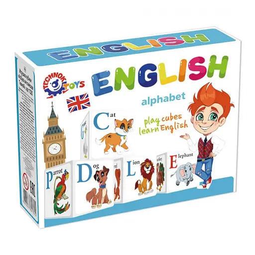 Дитячий розвиваючий набір кубиків "Англійська абетка" ТехноК 1325TXK 12 кубиків - фото 1