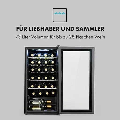 Винный холодильник Klarstein Shiraz 28 Uno 74 л (10035029) - фото 2