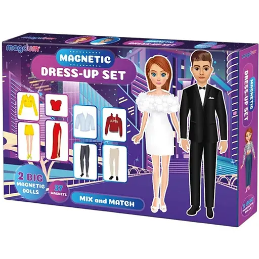Настільна магнітна гра Magdum Magnetic dolls магнітна лялька та 27 магнітів ML4032-09 EN  