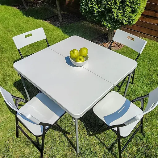 Набор мебели складной Стол и 4 стула с сумкой белый SW-00001540 - фото 2