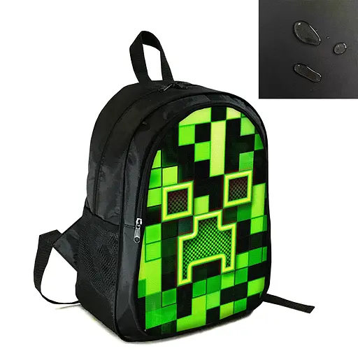 Рюкзак городской/школьный 38×28см с принтом Minecraft Крипер детский, подростковый, спортивный (4168)