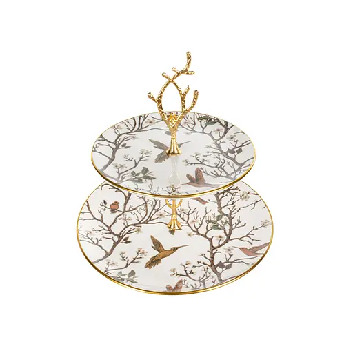 Блюдо двухъярусное Alba ceramic Bird (769-075) - фото 1
