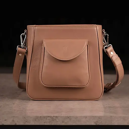 Жіноча шкіряна сумка Stella карамель краст - фото 7