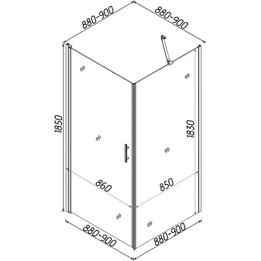 Душова кабіна Bravo LYNA 90N Без пiддона - фото 3