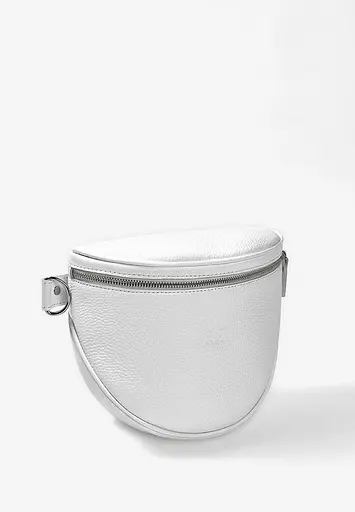 Шкіряна сумка поясна-кроссбоді Vacation біла флотар - фото 4
