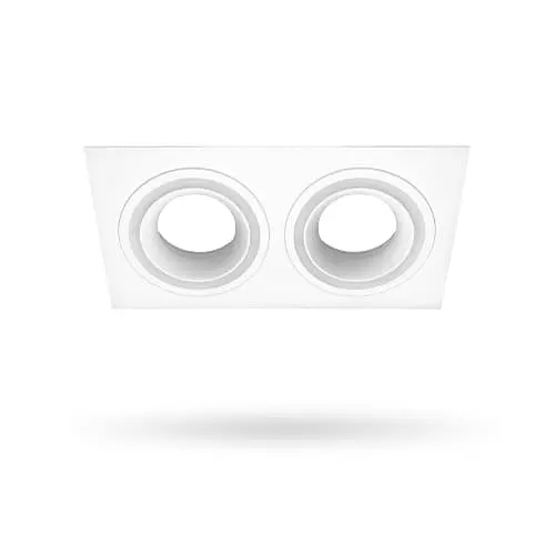 Подвійний вбудований світильник у білому корпусі | Line F | Арт. DL6142 білий - фото 1