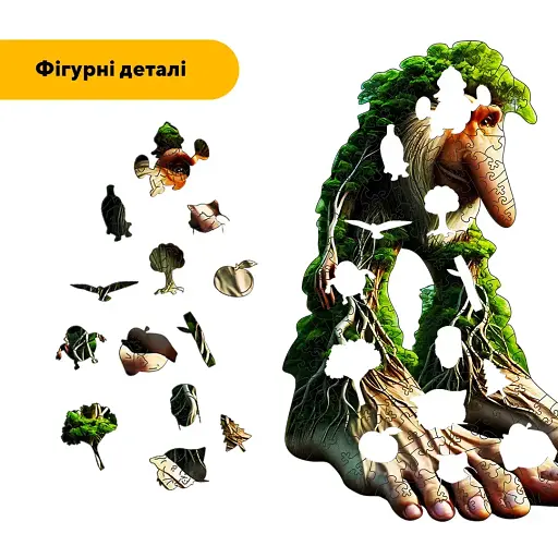 Деревянный фигурный пазл Бр Бр Патапим, А5, Деревянная коробка 35 элементов - фото 3