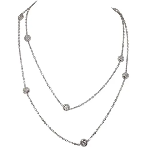 Срібне кольє Aurora з фіанітами. 86033Б
