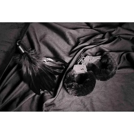 Наручники Ouch! Furry (черный) - фото 8