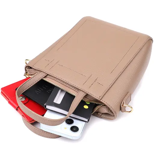 Женская сумка Vintage из натуральной кожи в форме трапеции 16х19х9 см sum0027584 - фото 8