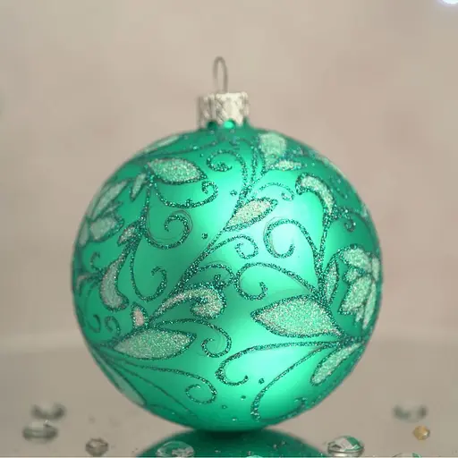 Ялинкова прикраса Санта Шоп Зимовий візерунок скло (4820001154474) - фото 2