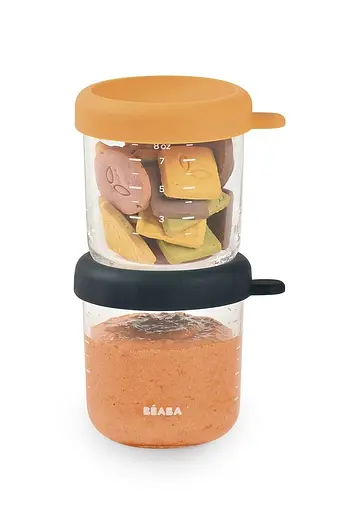 Набор контейнеров Beaba для хранения стеклянных 2х250 мл синий оранжевый 2 шт. (914010) - фото 3