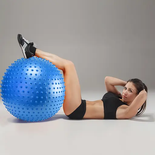 Мяч для фитнеса (фитбол) Cornix 55 см массажный Anti-Burst Blue XR-0467 - фото 5