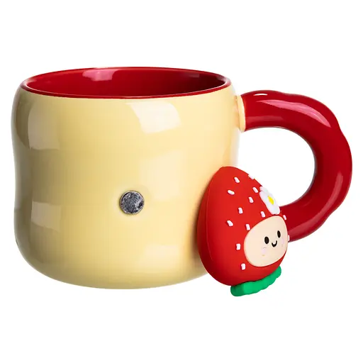 Чашка порцелянова Yiwu 400 мл з магнітом жовтий з червоним Yiwu FM-53A - фото 4