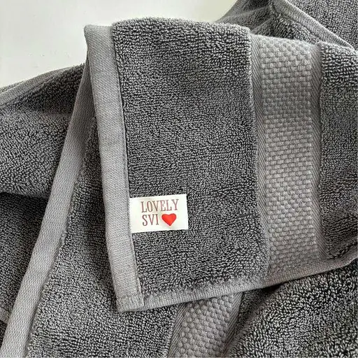 Полотенце XL Lovely Svi (80х160 см) - хлопок/махра - 600 GSM- Серый (30124) - фото 3