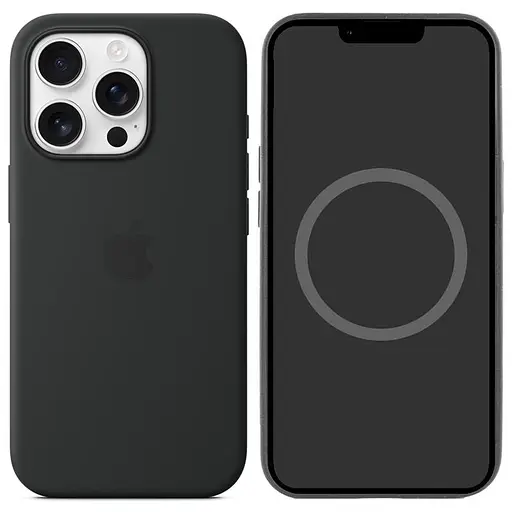 Чохол Silicone case (AAA) with Magsafe and Animation для Apple iPhone 16 Pro (6.3) Black - фото 1