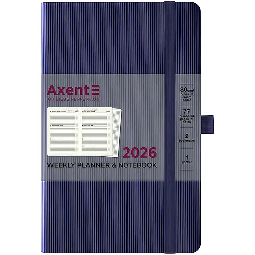 Щотижневик Axent 2026 Partner Lines 125 x 195 мм темно - синій (8515-26-02-A) - фото 2